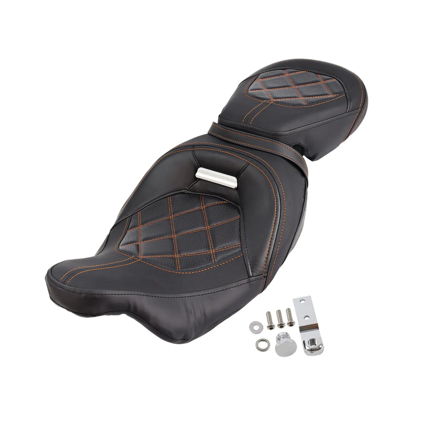 Motorcycle Two-Up Driver Passenger Seat + Front Rider Backrest For Harley Touring CVO Street Electra Glide Road King 2009-2023