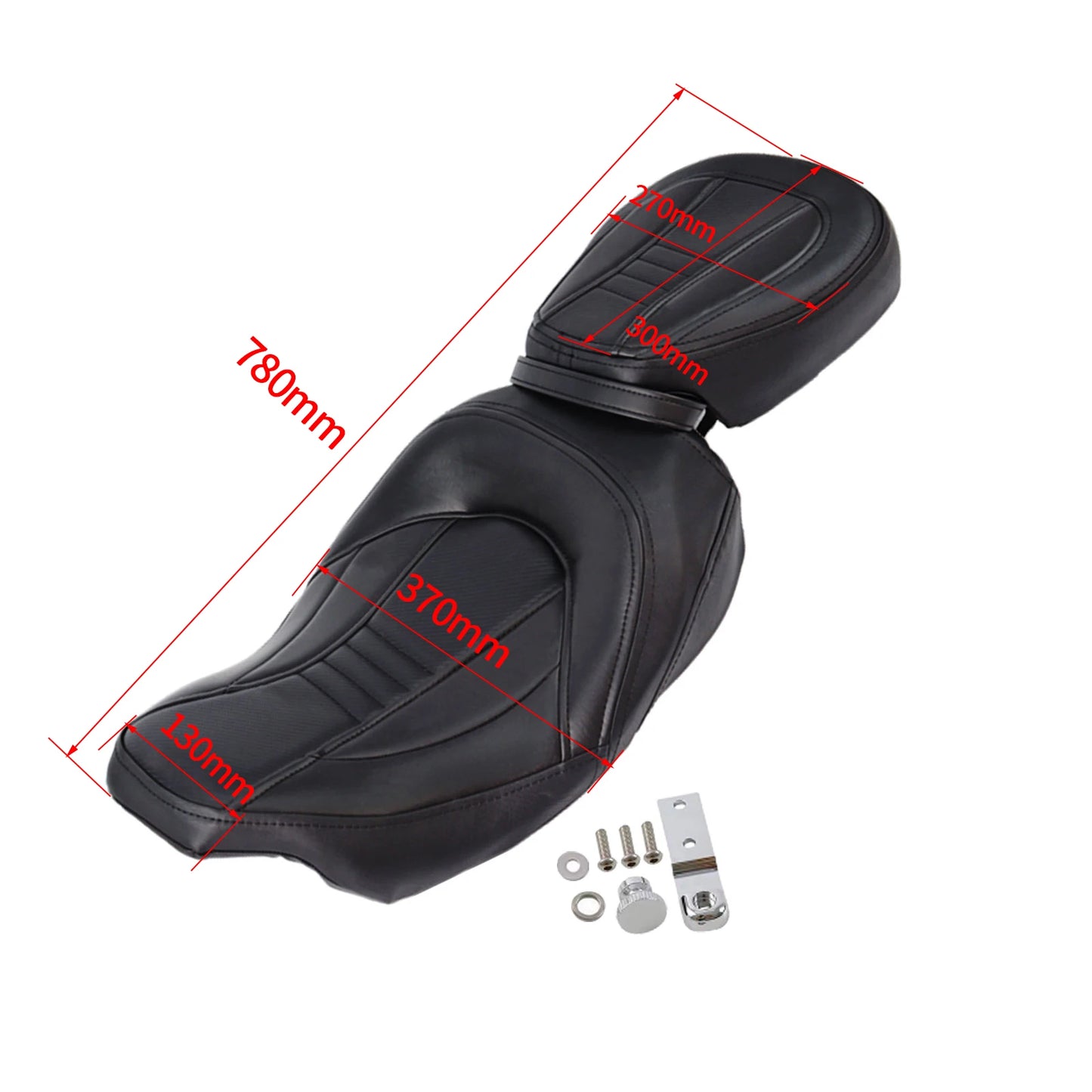 Motorcycle Two-Up Driver Passenger Seat + Front Rider Backrest For Harley Touring CVO Street Electra Glide Road King 2009-2023