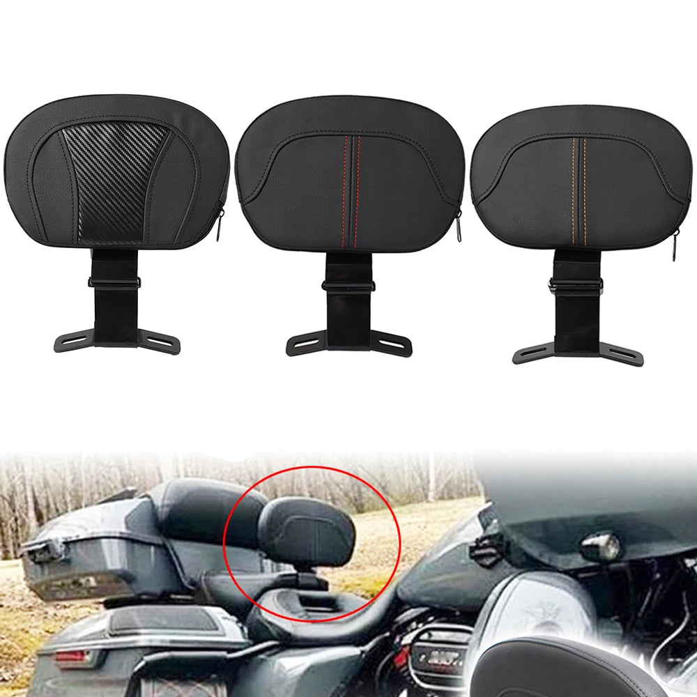 Motorcycle Two-Up Driver Passenger Seat + Front Rider Backrest For Harley Touring CVO Street Electra Glide Road King 2009-2023