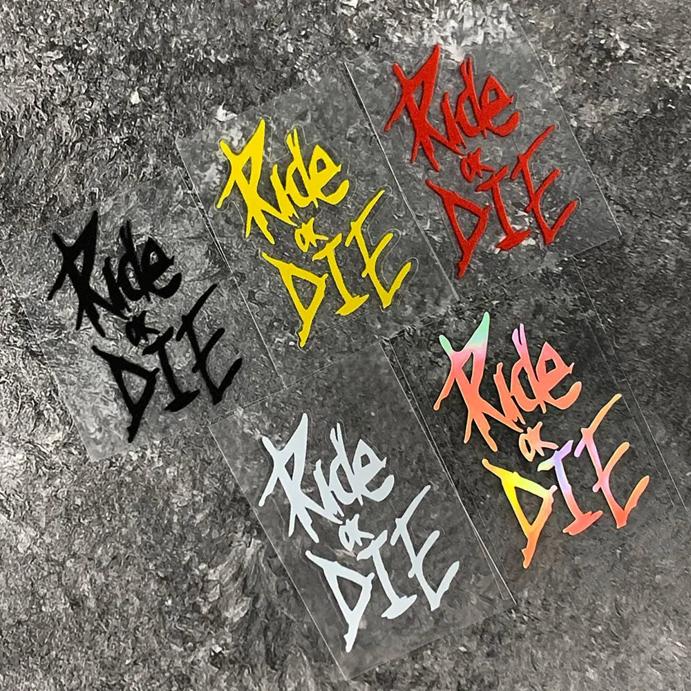 Ride or Die Bike Frame Stickers Bicycle Top Tube Waterproof Decals for MTB Bicycle Decorative Frame Bike Motorcycle Accessories