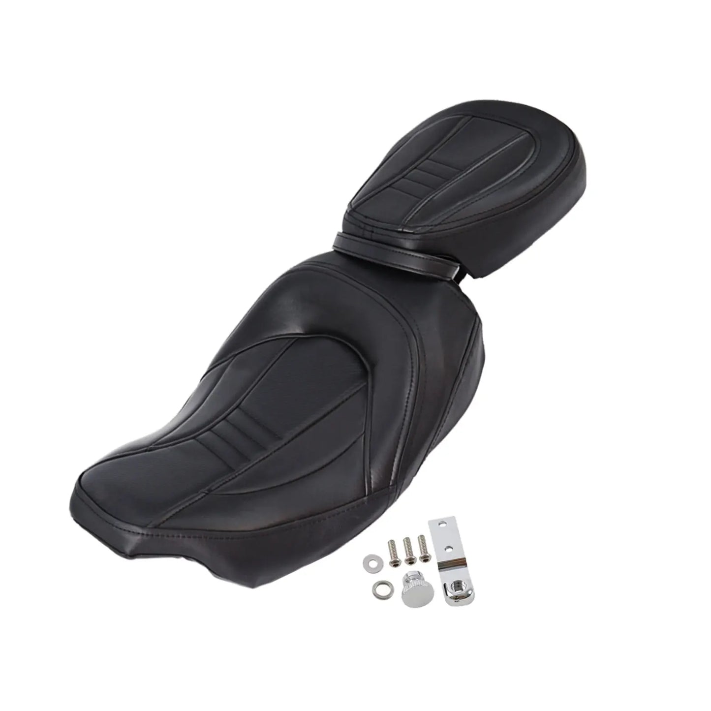 Motorcycle Two-Up Driver Passenger Seat + Front Rider Backrest For Harley Touring CVO Street Electra Glide Road King 2009-2023