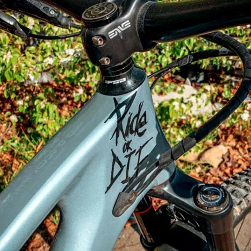 Ride or Die Bike Frame Stickers Bicycle Top Tube Waterproof Decals for MTB Bicycle Decorative Frame Bike Motorcycle Accessories