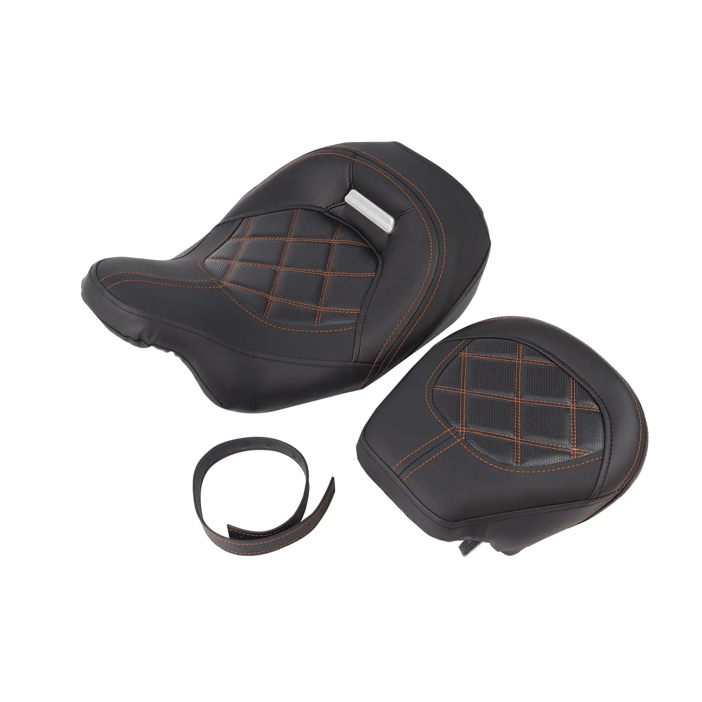 Motorcycle Two-Up Driver Passenger Seat + Front Rider Backrest For Harley Touring CVO Street Electra Glide Road King 2009-2023