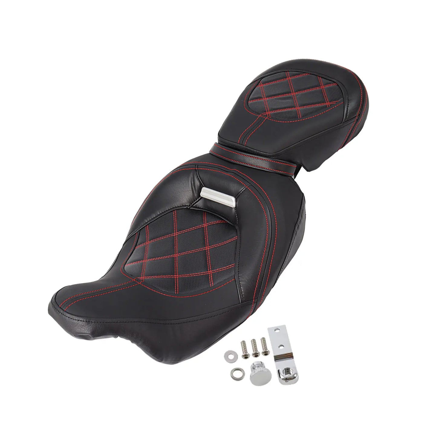 Motorcycle Two-Up Driver Passenger Seat + Front Rider Backrest For Harley Touring CVO Street Electra Glide Road King 2009-2023