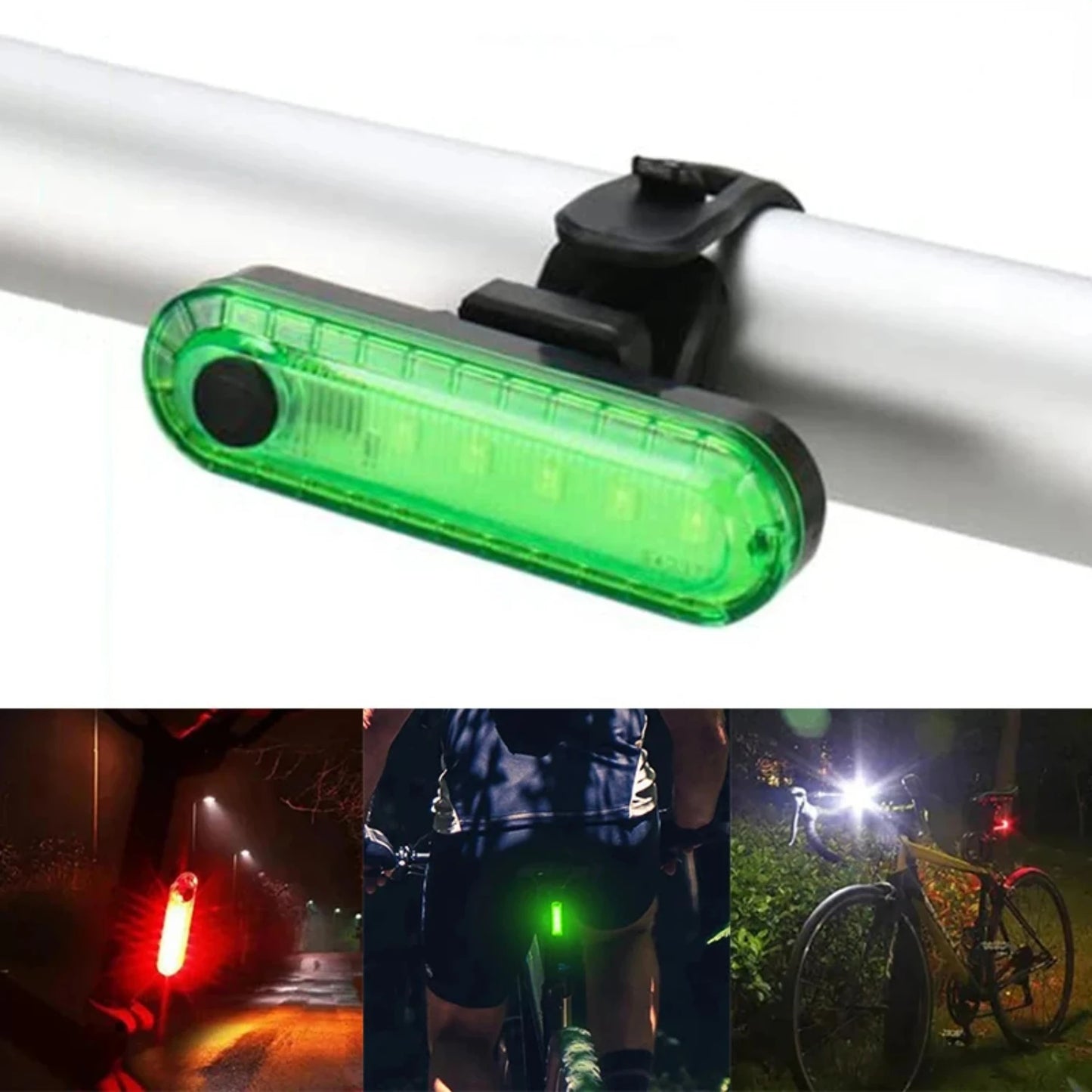 Bike Lighting Bicycle Light Front and Rear Lamp Headlight Taillight Recharged Cycling Light Green Red White Light Bycicle light