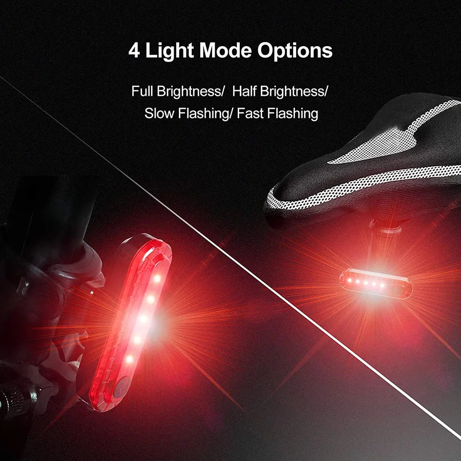 Bike Tail Light USB Rechargeable LED Bright Rear Red Bike Light Cycling Safety for Night Riding Lighting Back Bicycle Taillights