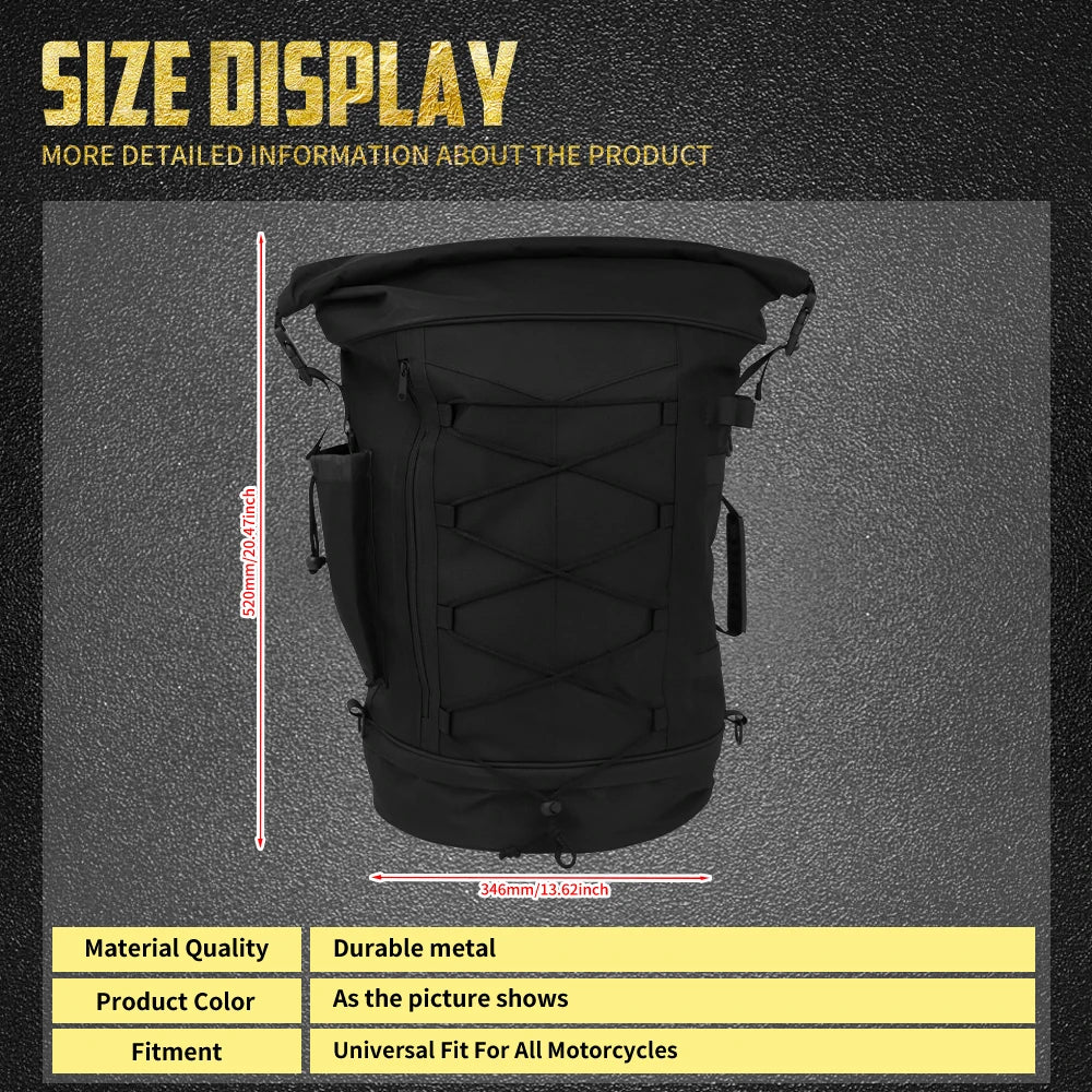 Motorcycle 50L-85L Luggage Backpack Sissy Bar Backrest Bag With Straps Expandable Tail Rack Bag Universal For Most Motorcycles