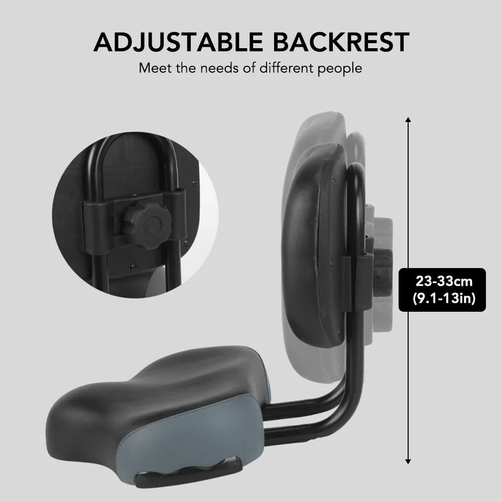 Comfortable Bike Seats Men Women Wide Bicycle Seat with Backrest Exercise Bike Seat for Spinning Bikes Electric Bikes Tricycle