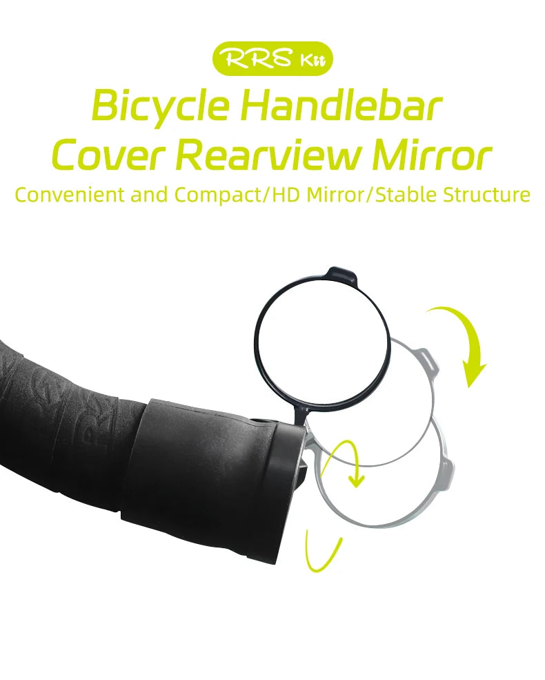 RRSKIT For MTB Road Bicycle Handlebar Mirror With 360 Degree Adjustable Rearview Mirror Safe Riding Bike Side Handlebar Mirror