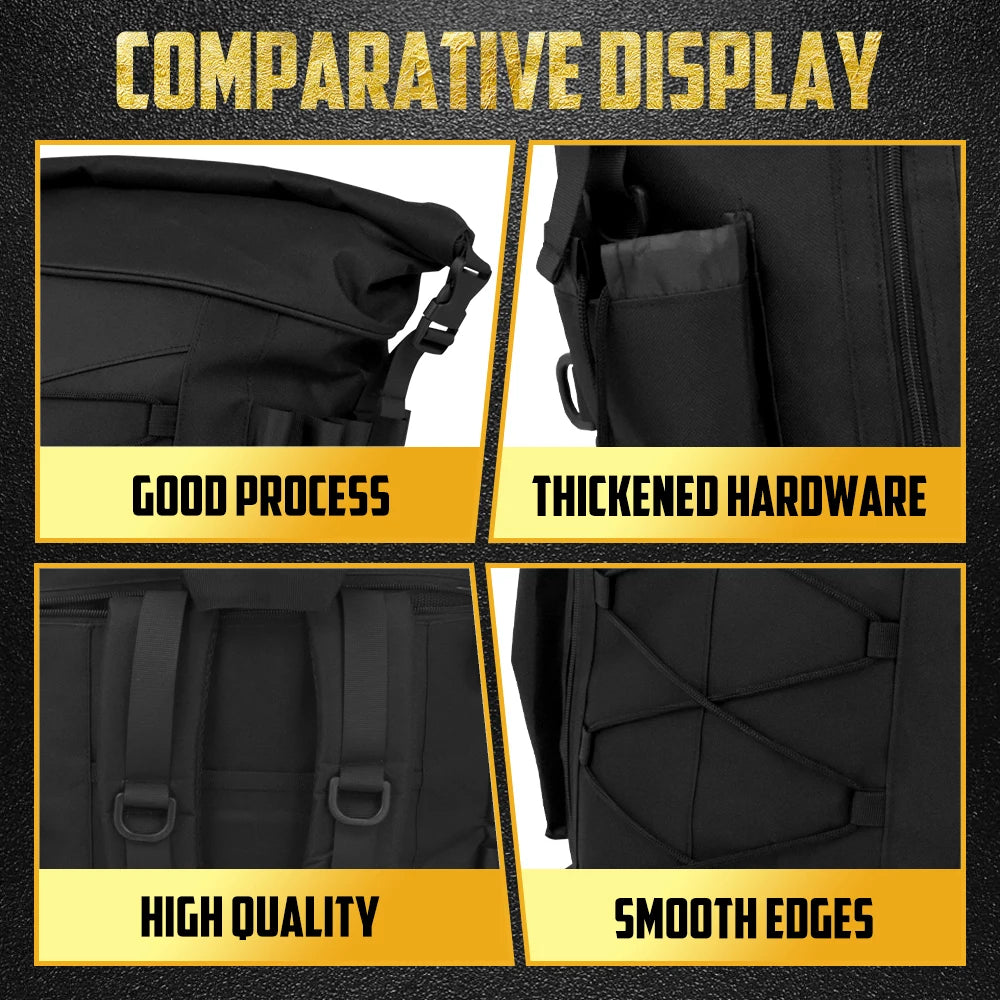 Motorcycle 50L-85L Luggage Backpack Sissy Bar Backrest Bag With Straps Expandable Tail Rack Bag Universal For Most Motorcycles