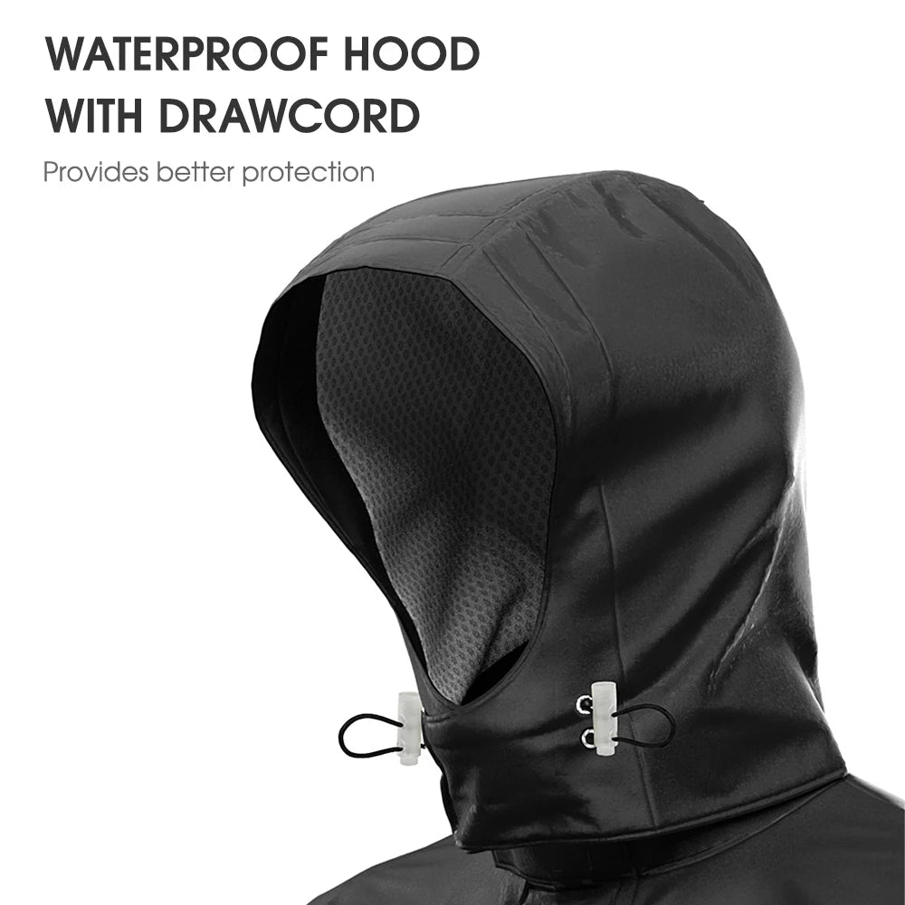 Men Motorcycle Rain Suit Outdoor Reflective Waterproof Rain Jacket and Pants Rain Gear for Bike Riding Cycle Camping Hiking