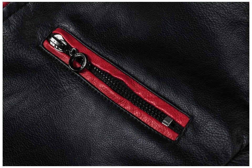 Biker Jacket Stylish Contrast Colors Classic Biker Overcoat Motor Men Jacket Motorcycle Baseball Men Y2K-Harajuku Patchwork