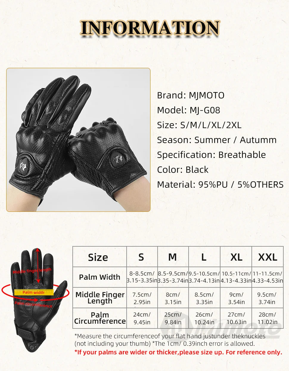 Motorcycle Gloves Summer Leather Motocross Glove Men Women Retro Biker Cycling Motorcyclist Protected Goatskin Mtb Cycling Glove