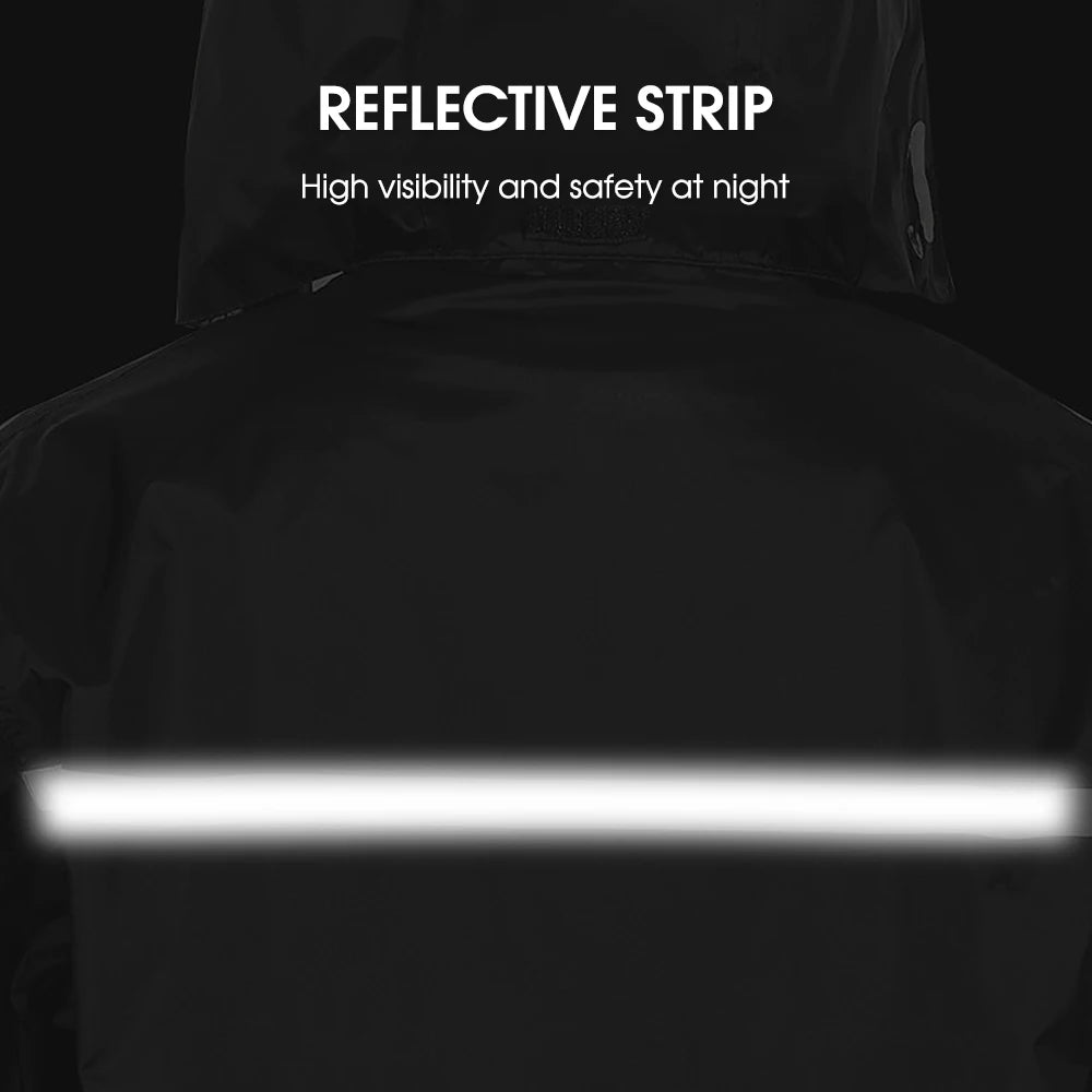 Men Motorcycle Rain Suit Outdoor Reflective Waterproof Rain Jacket and Pants Rain Gear for Bike Riding Cycle Camping Hiking