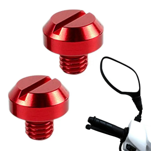 Motorcycle Mirror Screws 2PCS Aluminum Alloy Motorcycle Rearview Plugs Motorcycle Screws For Commuting Travel Motorcycle