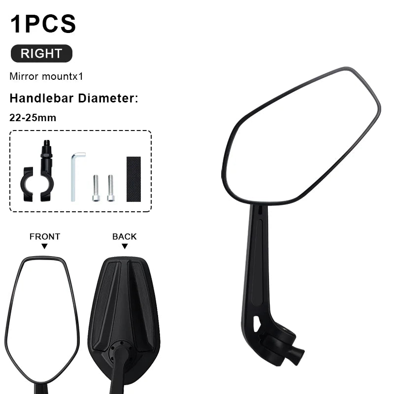 RIDERACE Bicycle Handlebar Reflector Rear View Mirror For MTB Mountain Bike Scooter Wide-Range Cycling Adjustable Angles Mirrors