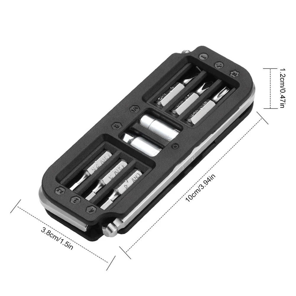 Bicycle Repair Tools 10 in 1 Multifunctional MTB Road Bike Tool Kit Portable Hexagon Wrench Bit Socket Set Tool Combination