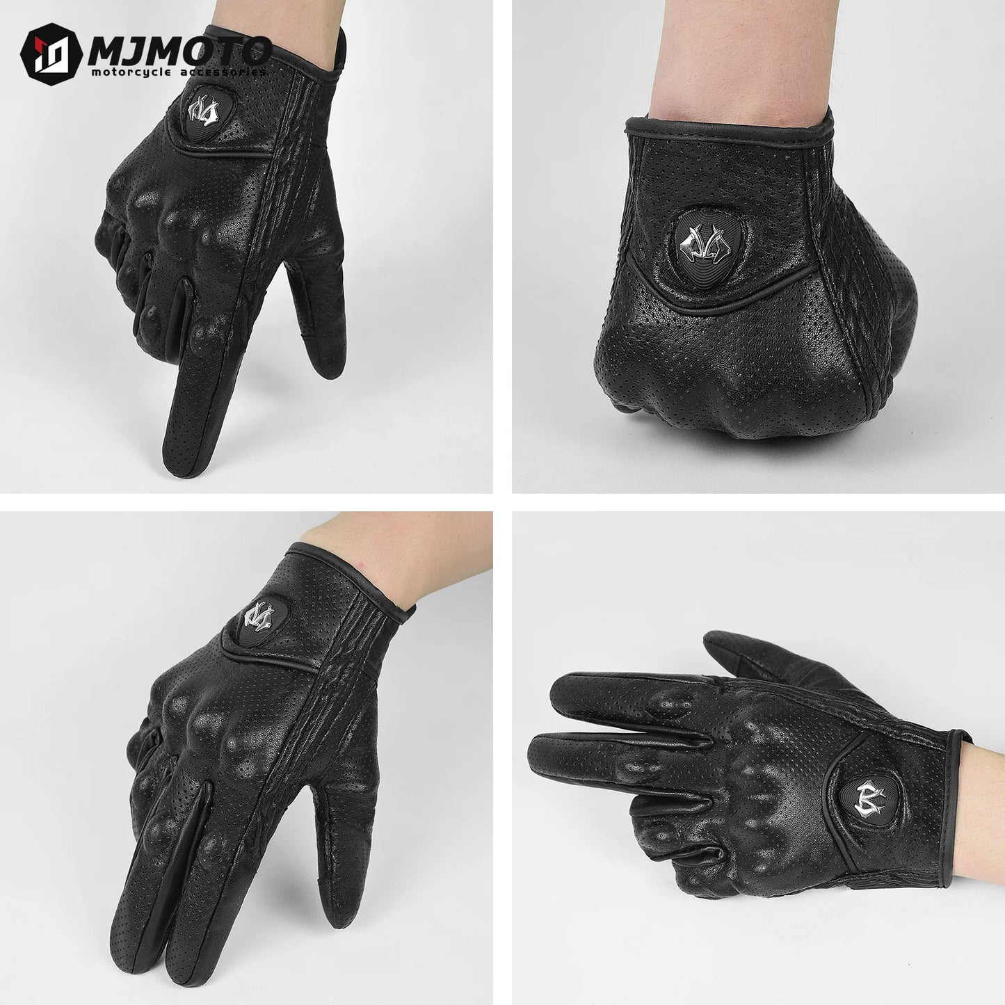 Motorcycle Gloves Summer Leather Motocross Glove Men Women Retro Biker Cycling Motorcyclist Protected Goatskin Mtb Cycling Glove
