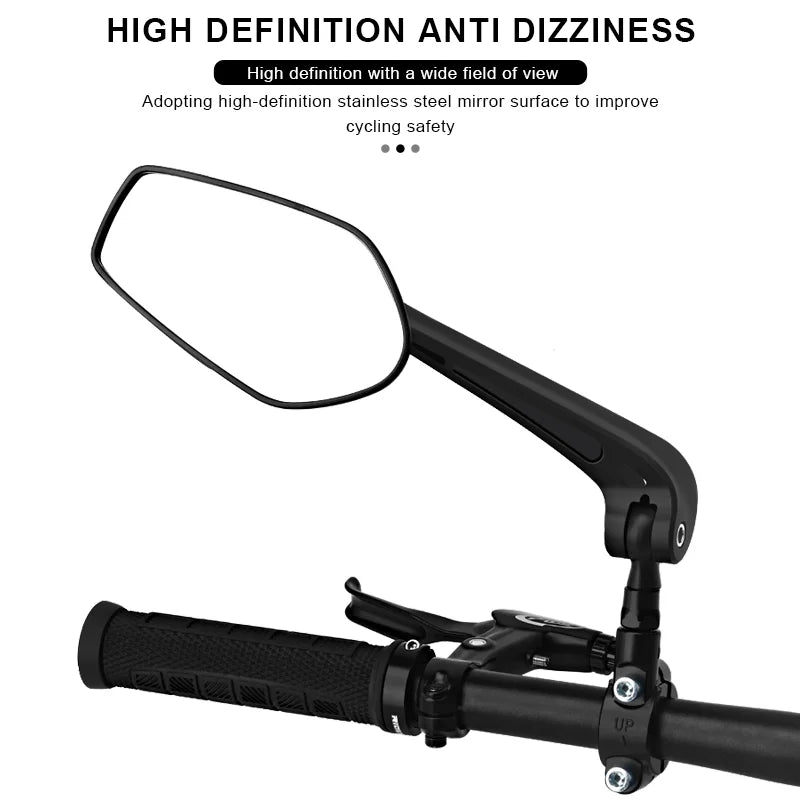 RIDERACE Bicycle Handlebar Reflector Rear View Mirror For MTB Mountain Bike Scooter Wide-Range Cycling Adjustable Angles Mirrors