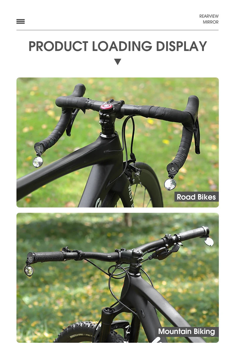 WEST BIKING Bicycle Rearview Mirror Universal Adjustable Convex Mirrors Rotate Handlebar End Mirror MTB Road Bike Accessories