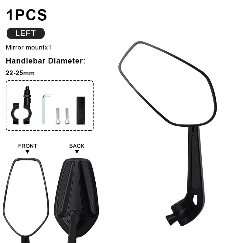 RIDERACE Bicycle Handlebar Reflector Rear View Mirror For MTB Mountain Bike Scooter Wide-Range Cycling Adjustable Angles Mirrors