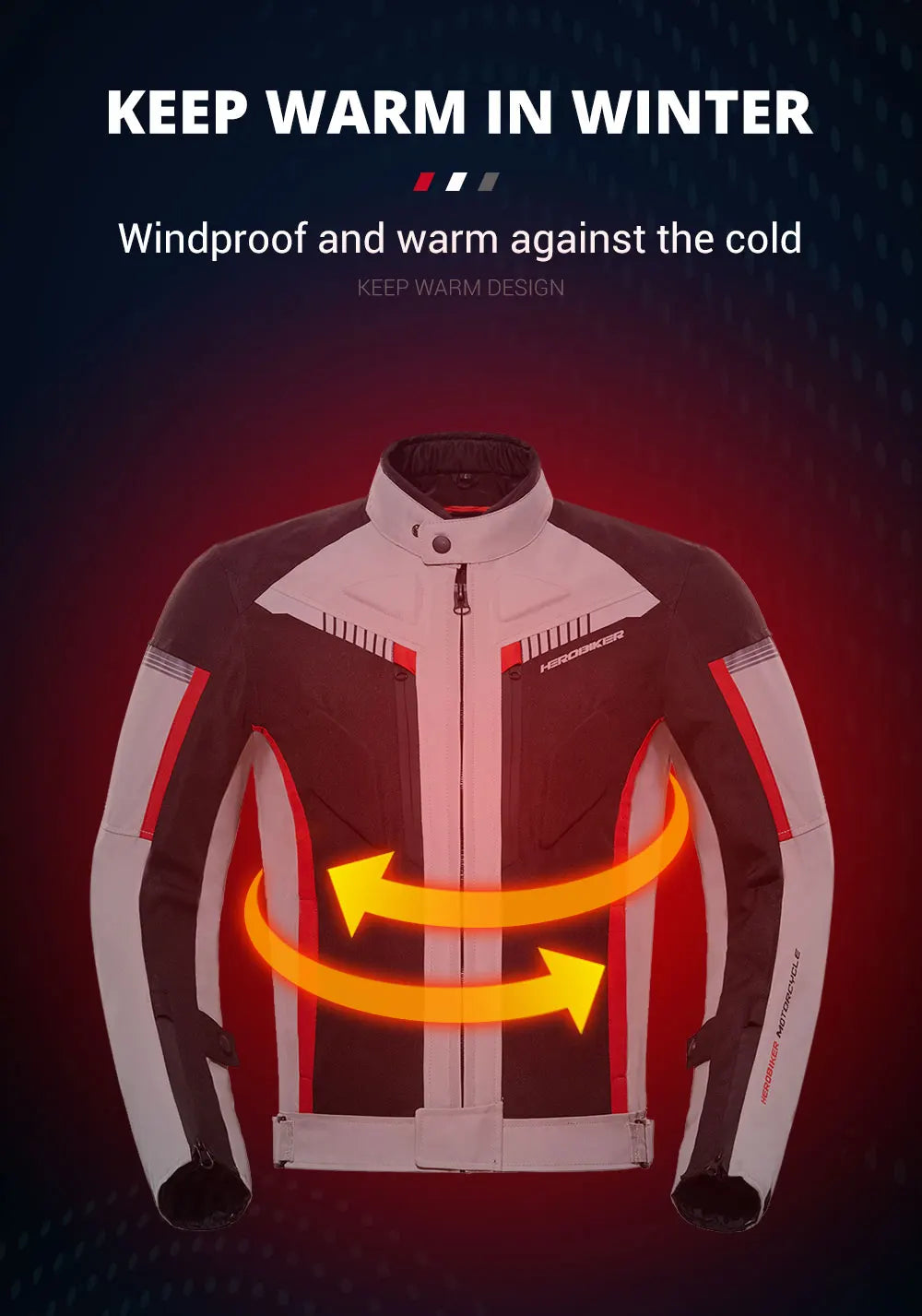 HEROBIKER Waterproof Motorcycle Jacket Man Racing Jacket Wearable Motorcycle Pants Moto Clothing With EVA Protection