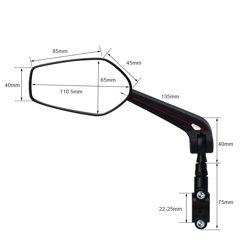 RIDERACE Bicycle Handlebar Reflector Rear View Mirror For MTB Mountain Bike Scooter Wide-Range Cycling Adjustable Angles Mirrors