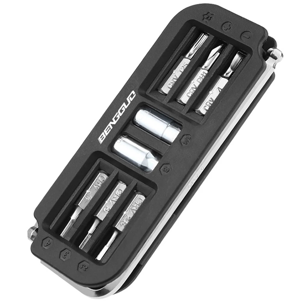 Bicycle Repair Tools 10 in 1 Multifunctional MTB Road Bike Tool Kit Portable Hexagon Wrench Bit Socket Set Tool Combination
