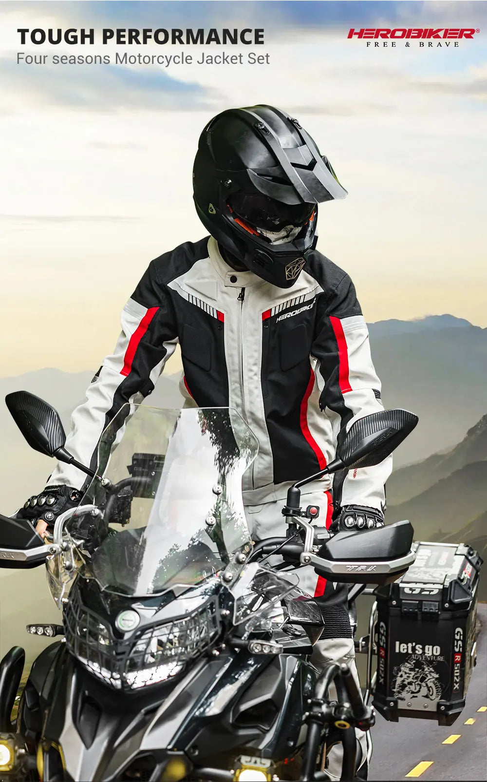 HEROBIKER Waterproof Motorcycle Jacket Man Racing Jacket Wearable Motorcycle Pants Moto Clothing With EVA Protection