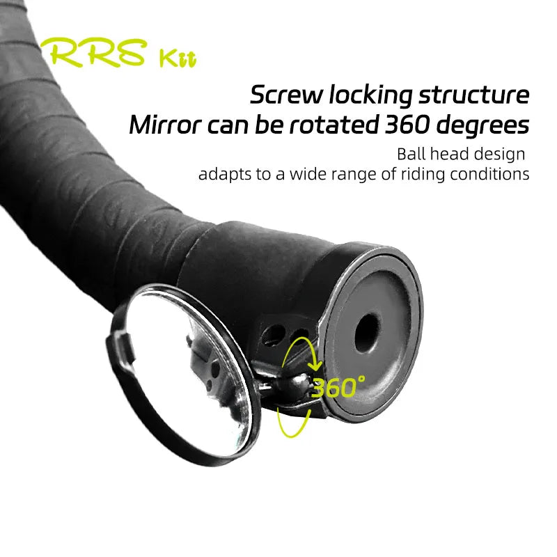 RRSKIT For MTB Road Bicycle Handlebar Mirror With 360 Degree Adjustable Rearview Mirror Safe Riding Bike Side Handlebar Mirror