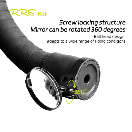 RRSKIT For MTB Road Bicycle Handlebar Mirror With 360 Degree Adjustable Rearview Mirror Safe Riding Bike Side Handlebar Mirror