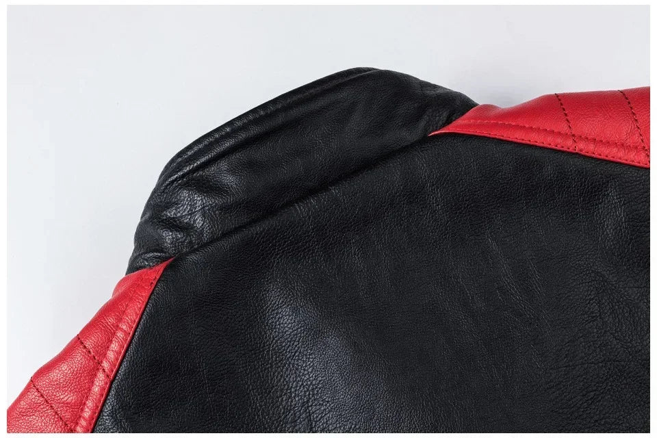 Biker Jacket Stylish Contrast Colors Classic Biker Overcoat Motor Men Jacket Motorcycle Baseball Men Y2K-Harajuku Patchwork