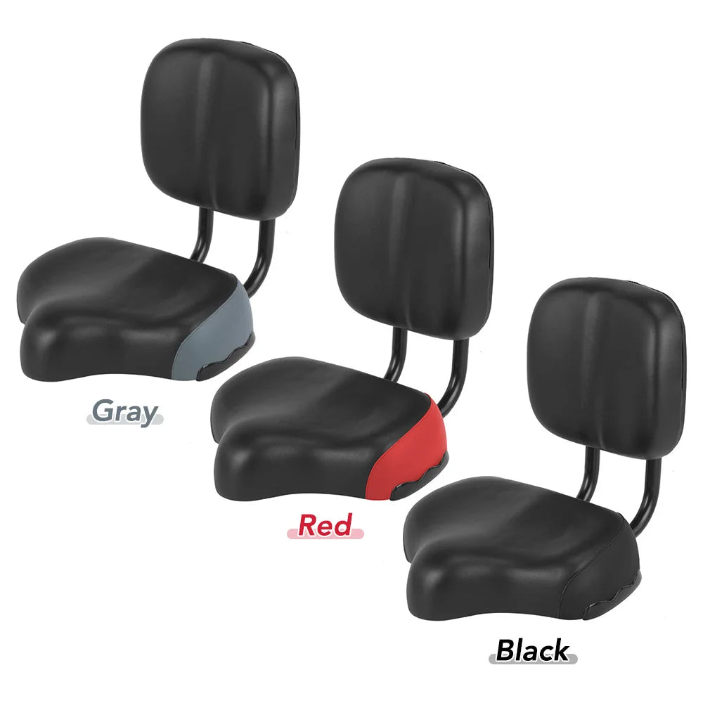 Comfortable Bike Seats Men Women Wide Bicycle Seat with Backrest Exercise Bike Seat for Spinning Bikes Electric Bikes Tricycle