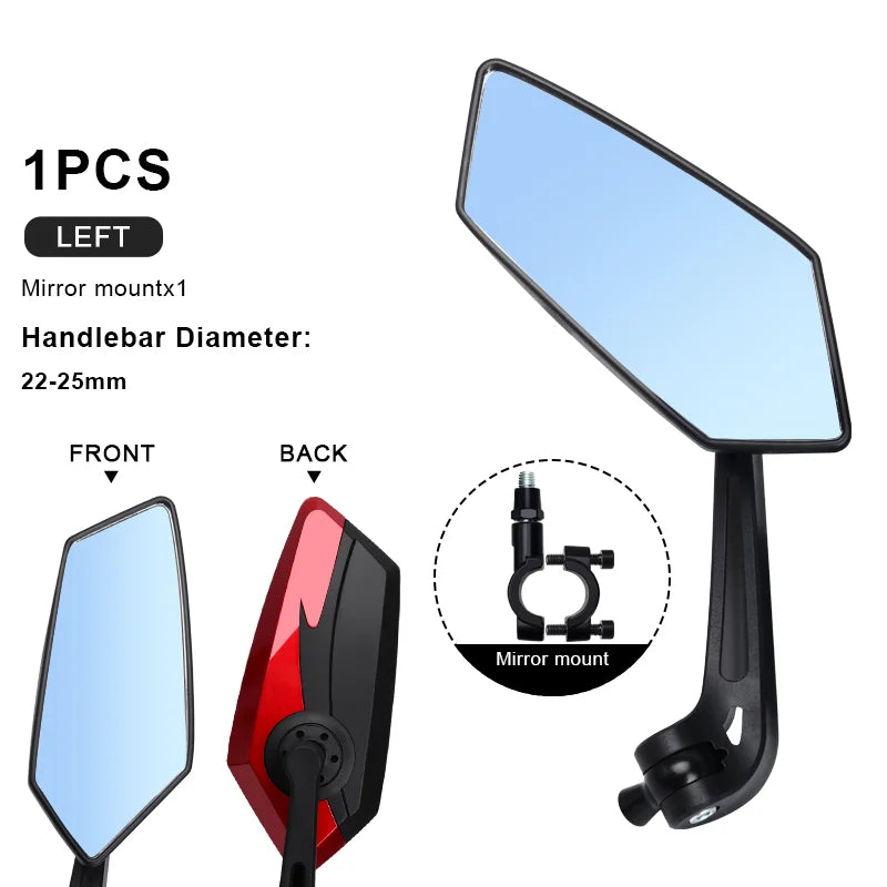 Bicyle Rear View Mirror Two-Color Wide Angle Reflector Clear Wide Range Bike Rearview Mirrors Cycling Flexible Left Right Mirror