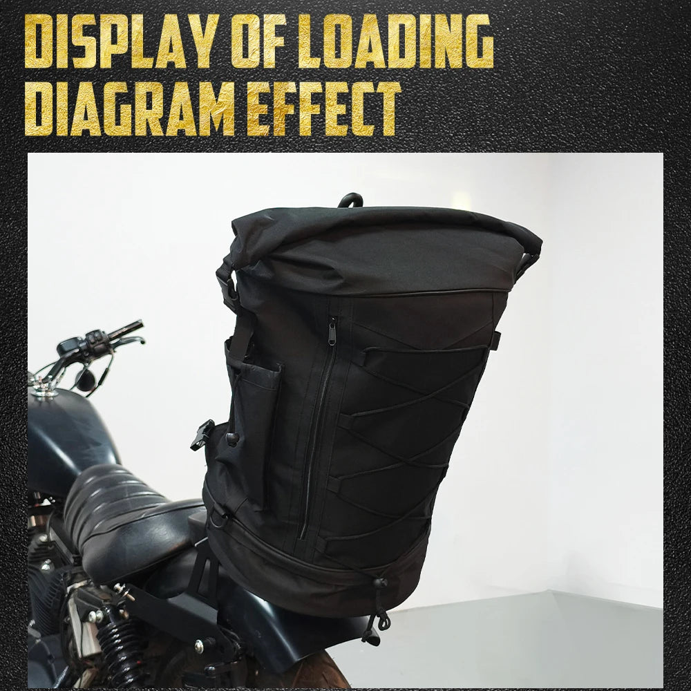 Motorcycle 50L-85L Luggage Backpack Sissy Bar Backrest Bag With Straps Expandable Tail Rack Bag Universal For Most Motorcycles