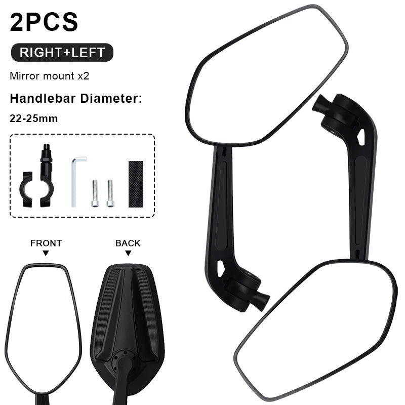 RIDERACE Bicycle Handlebar Reflector Rear View Mirror For MTB Mountain Bike Scooter Wide-Range Cycling Adjustable Angles Mirrors